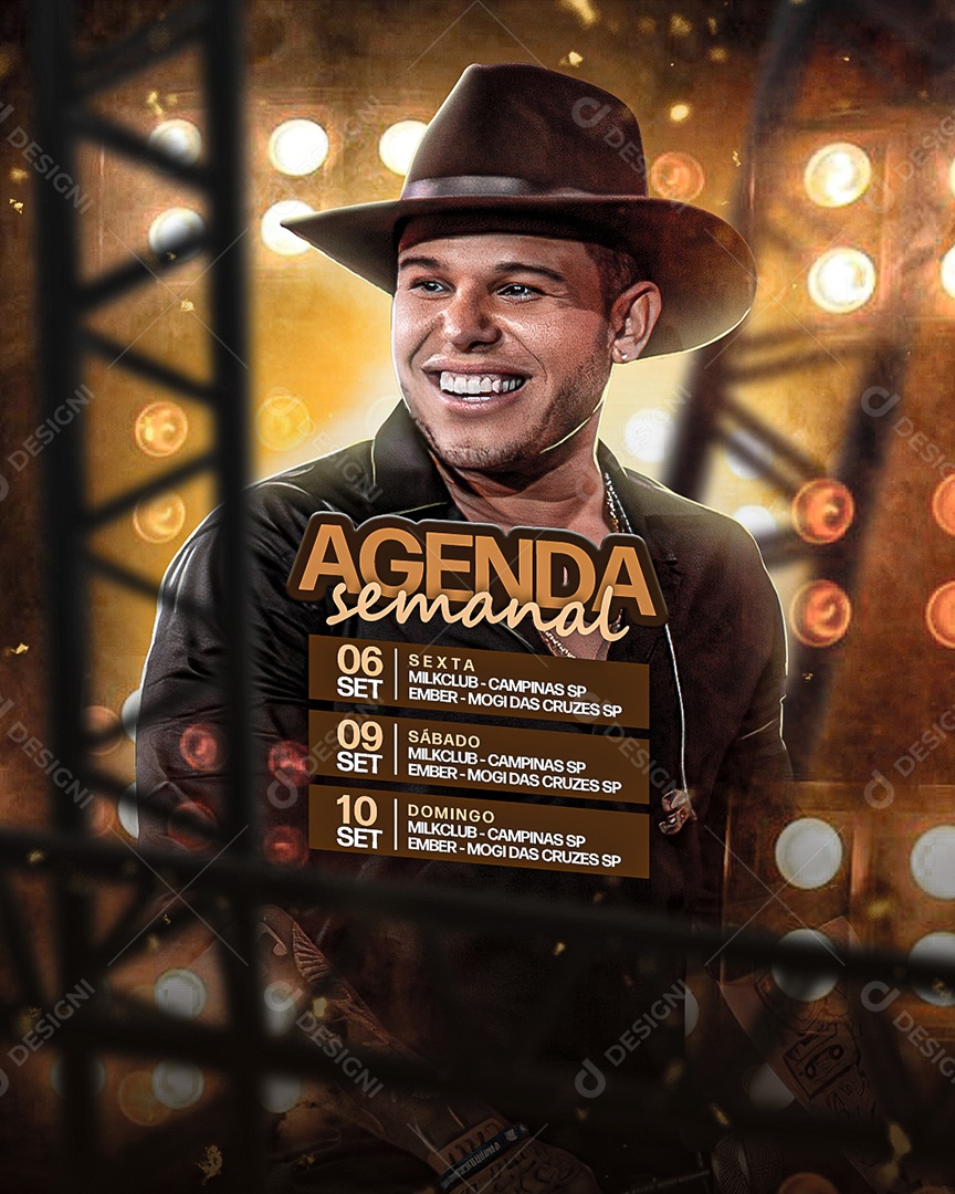 Flyer Show Agenda Semanal Tierry Social Media PSD Editável