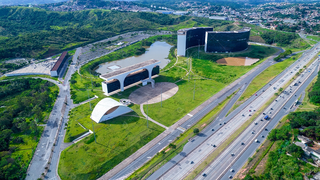Vista aérea da Praça da Liberdade em Belo Horizonte, Minas Gerais, Brasil