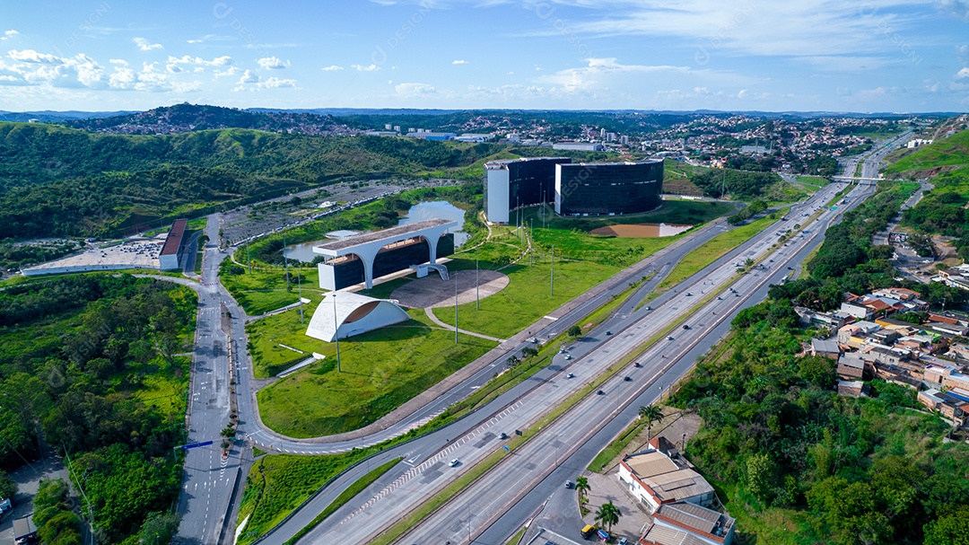 Vista aérea da Praça da Liberdade em Belo Horizonte, Minas Gerais, Brasil