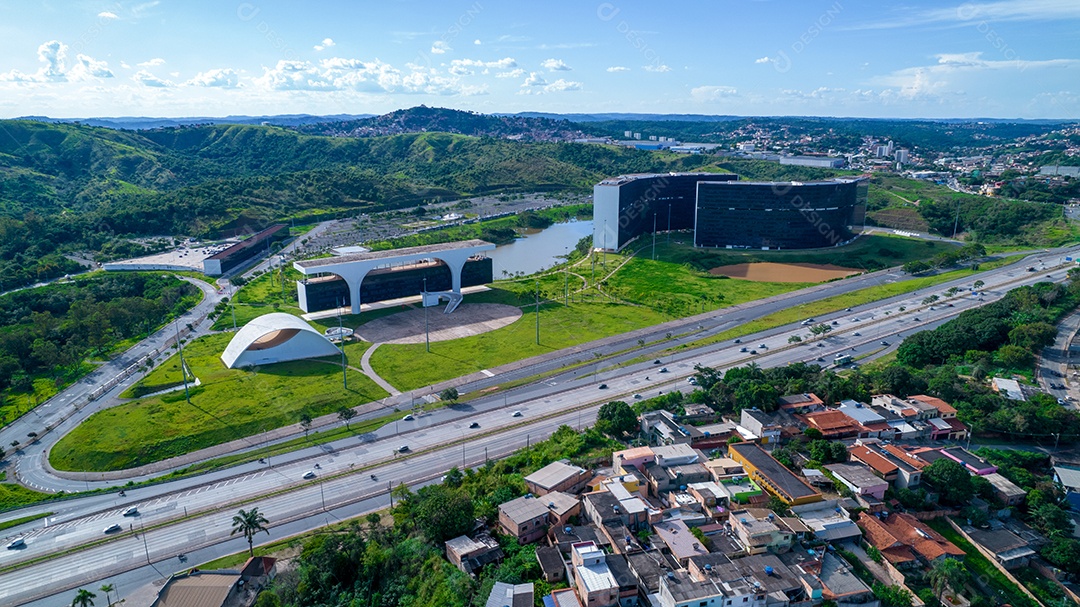 Vista aérea da Praça da Liberdade em Belo Horizonte, Minas Gerais, Brasil