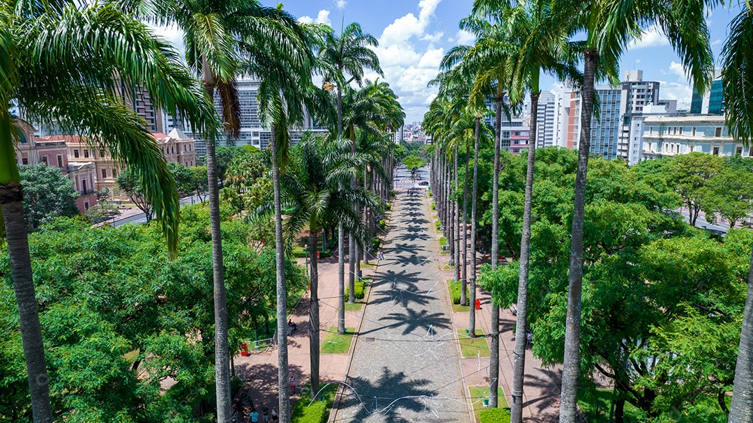 Vista aérea da Praça da Liberdade em Belo Horizonte, Minas Gerais, Brasil