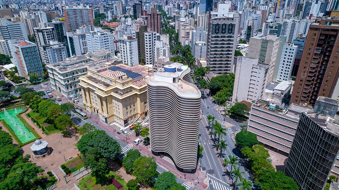 Vista aérea da Praça da Liberdade em Belo Horizonte, Minas Gerais, Brasil