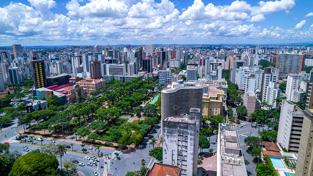 Vista aérea da Praça da Liberdade em Belo Horizonte, Minas Gerais, Brasil
