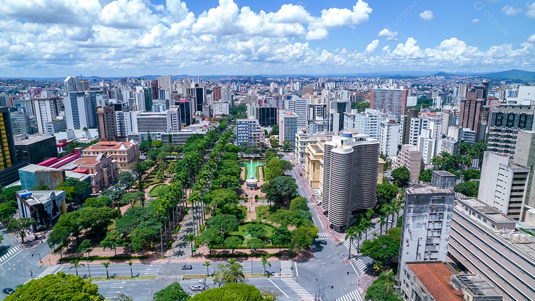Vista aérea da Praça da Liberdade em Belo Horizonte, Minas Gerais, Brasil