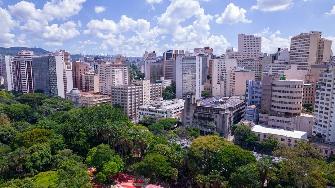 Vista aérea do Parque Américo Renné Giannetti, Belo Horizonte, Minas Gerais