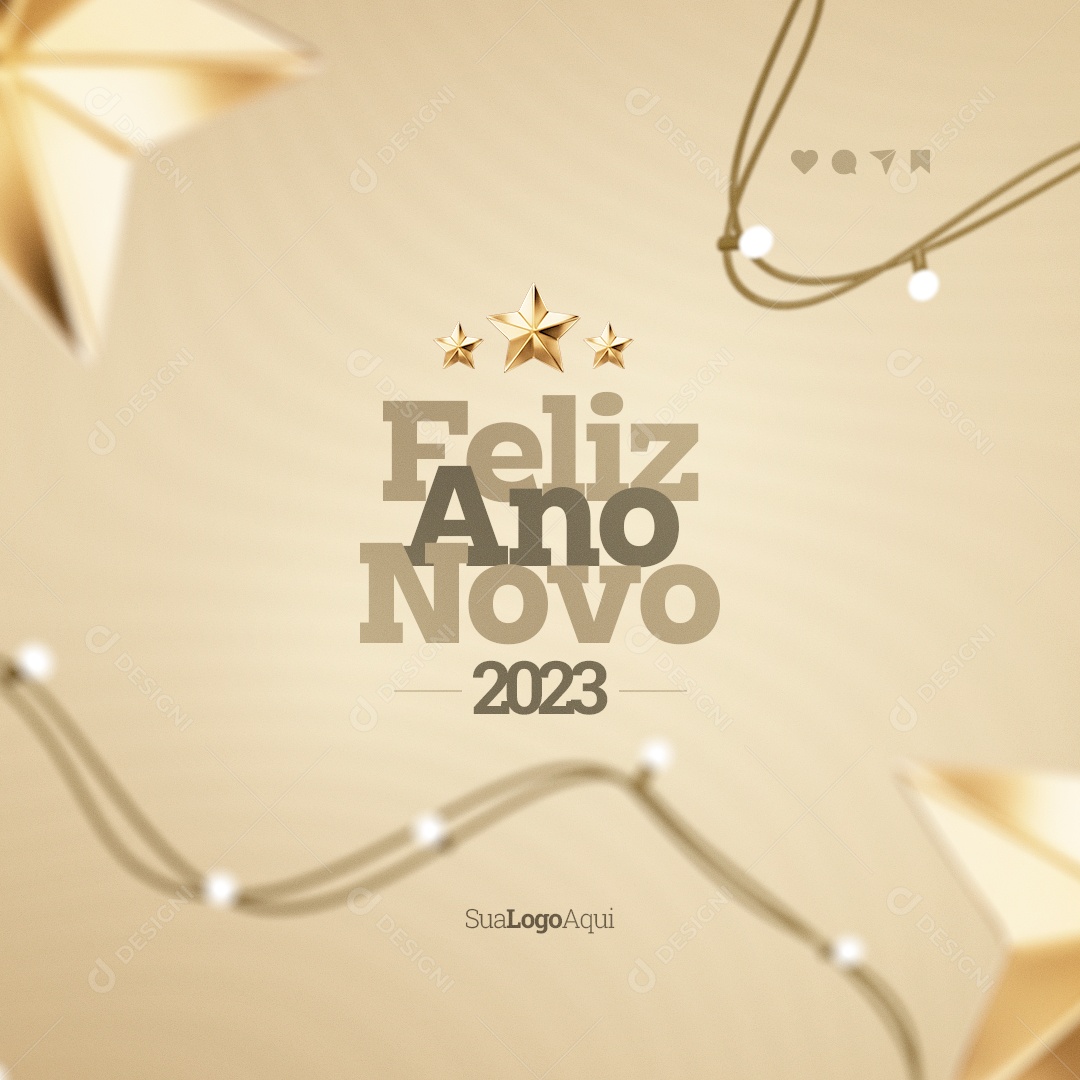 Feliz Ano Novo 2023 Social Media PSD Editável