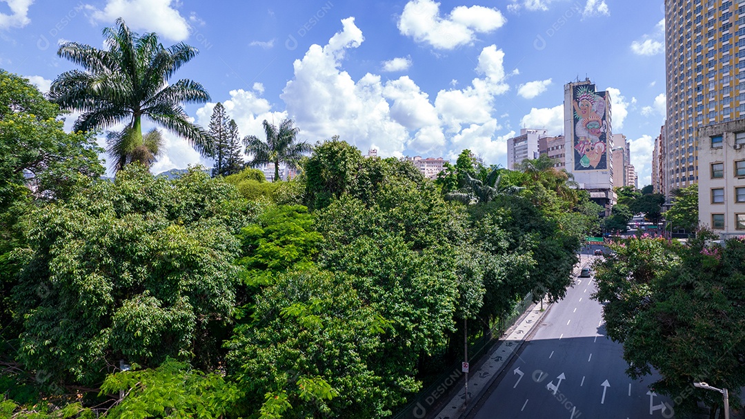 Vista aérea do Parque Américo Renné Giannetti, Belo Horizonte, Minas Gerais