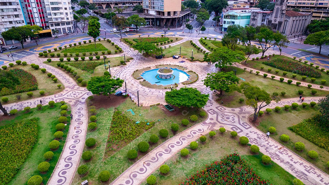 Vista aérea da praça Raul Soares, Belo Horizonte, Minas Gerais, Brasil. Centro da cidade.