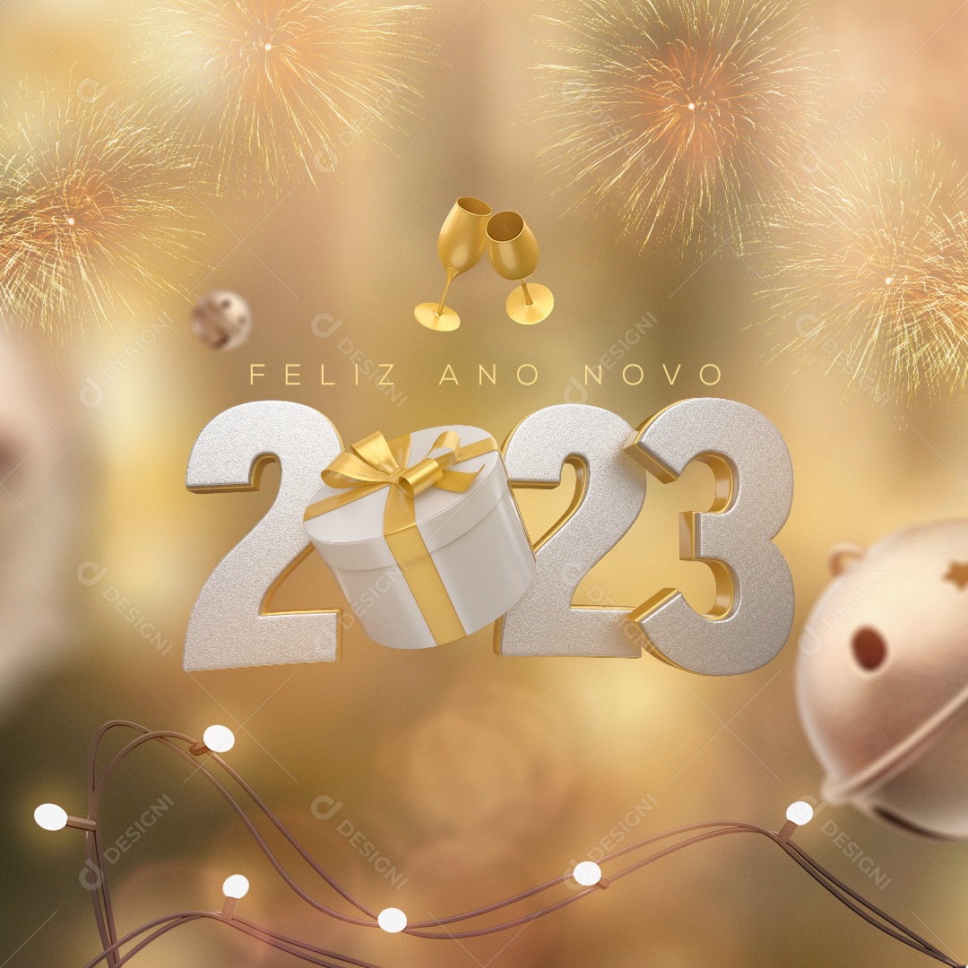 Feliz Ano Novo 2023 Social Media PSD Editável
