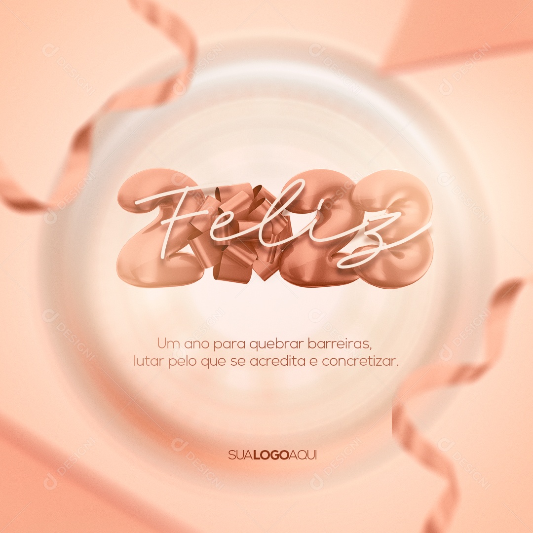 Feliz Ano Novo Um Ano Para Quebrar Barreiras Social Media PSD Editável