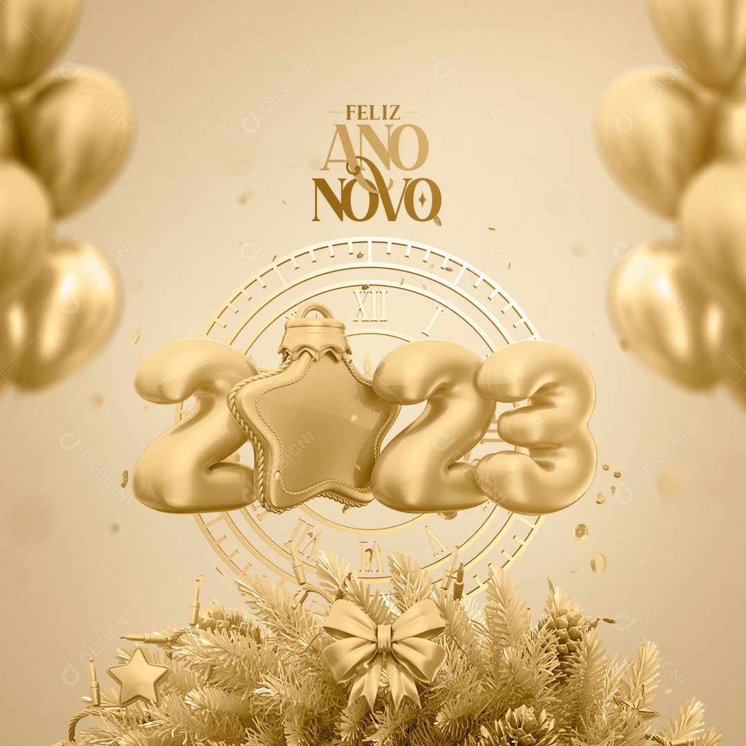 Feliz Ano Novo 2023 Social Media PSD Editável
