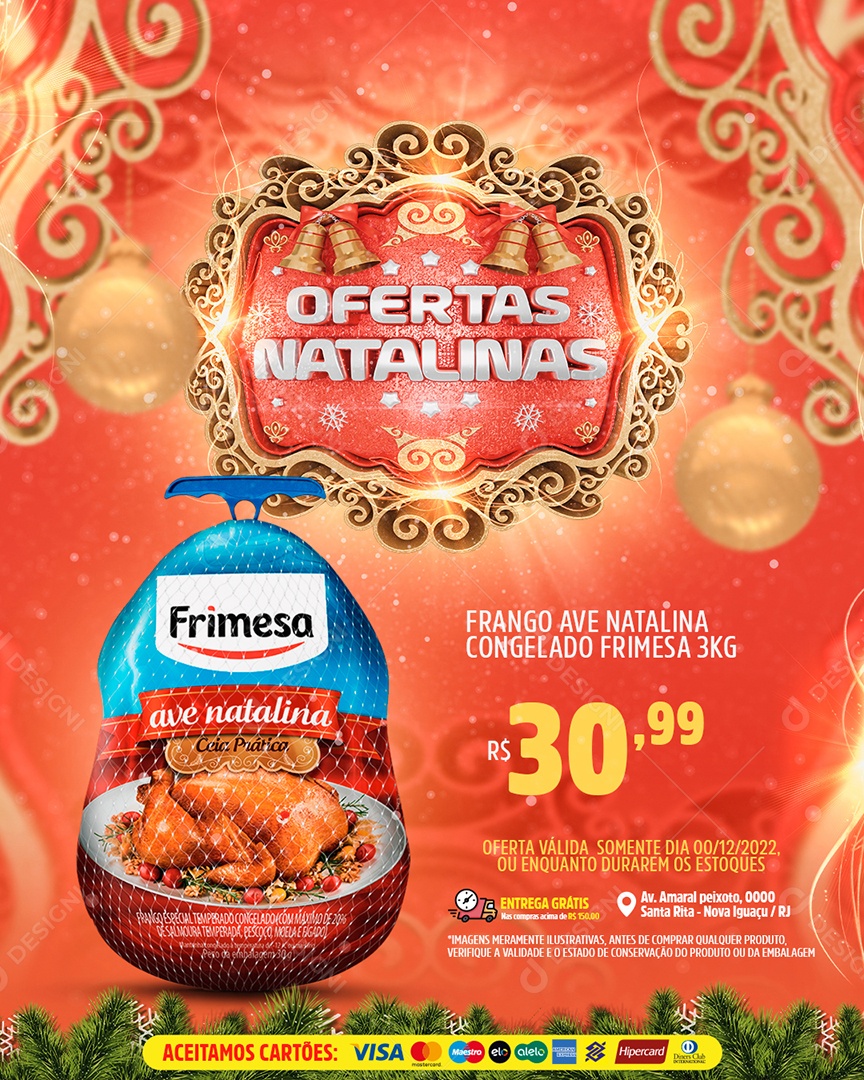 Ofertas Natalinas Venha Conferir Social Media PSD Editável