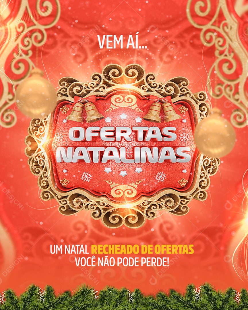 Vem Aí Ofertas Natalinas um Natal Recheado de Ofertas Você Não Pode Perder Social Media PSD Editável