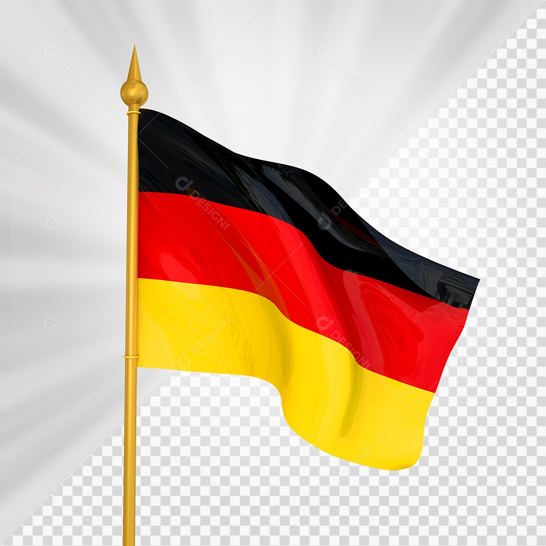 Alemanha Bandeira 3D Elemento Dourado para Composição PSD
