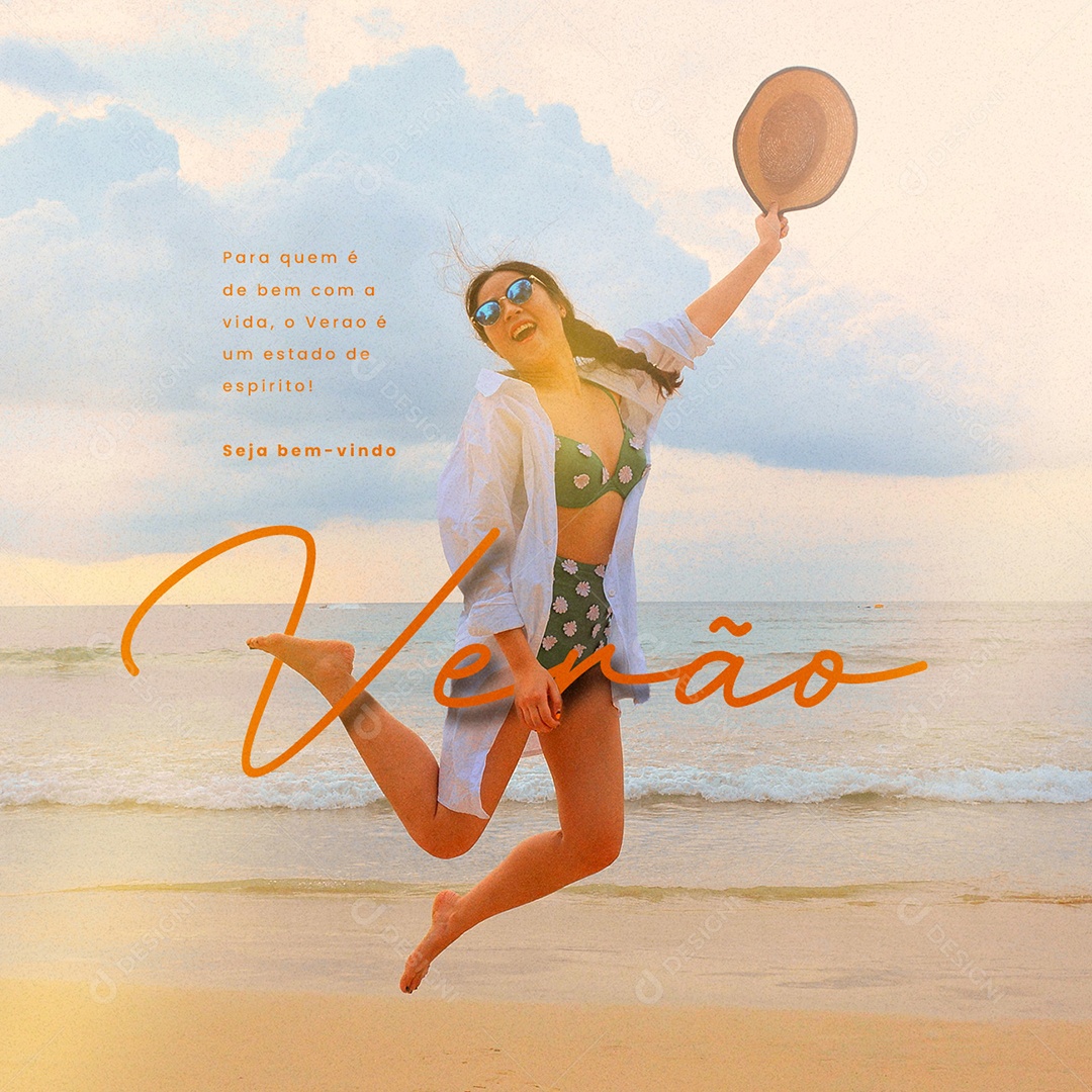 Para Quem é Bem com a Vida Verão Chegou Social Media PSD Editável