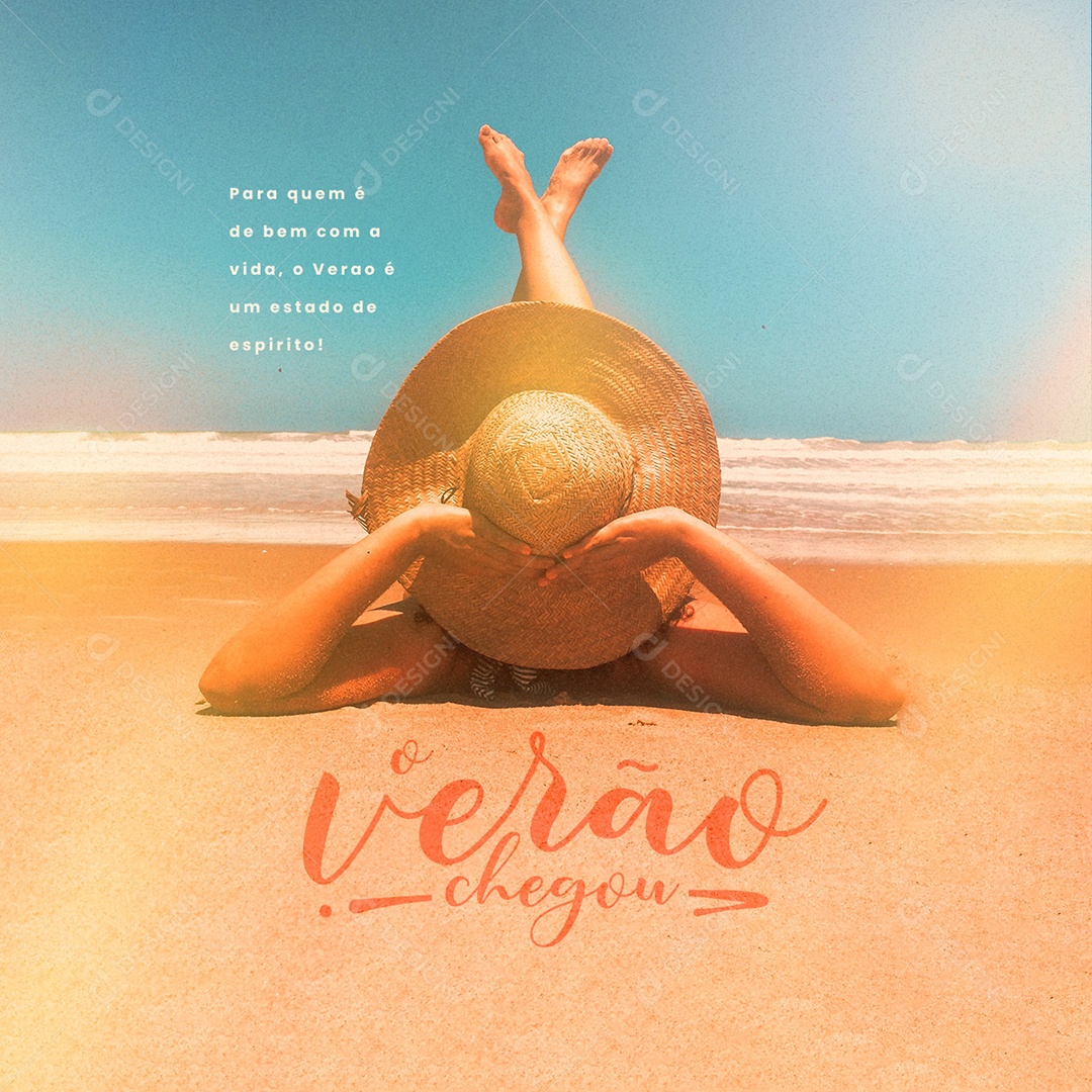Social Media Para Quem é Bem com a Vida Verão Chegou PSD Editável