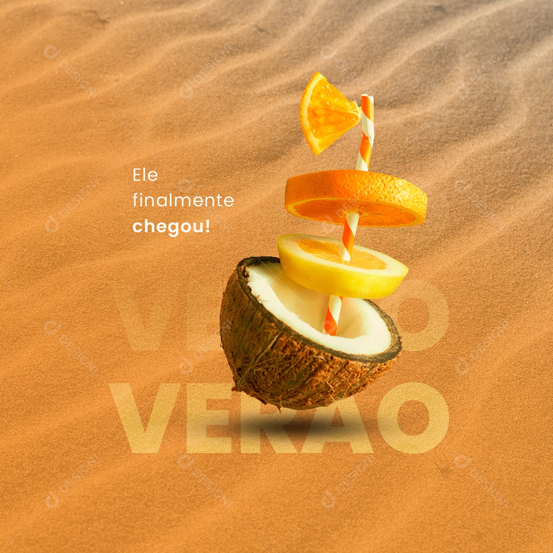Ele Finalmente Chegou Bem Vindo Verão Social Media PSD Editável