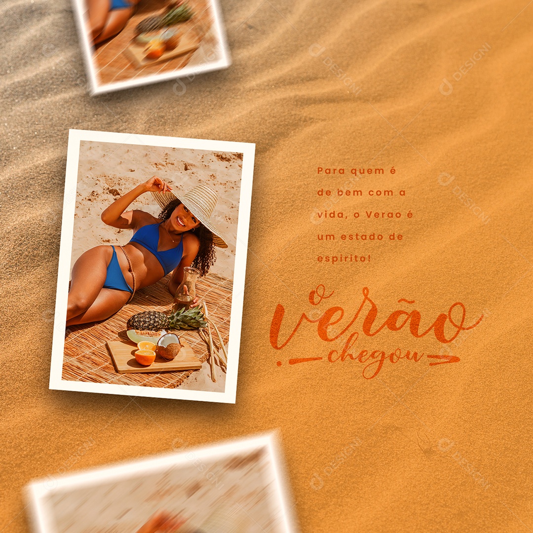Para Quem é Bem com a Vida Verão Chegou Social Media PSD Editável