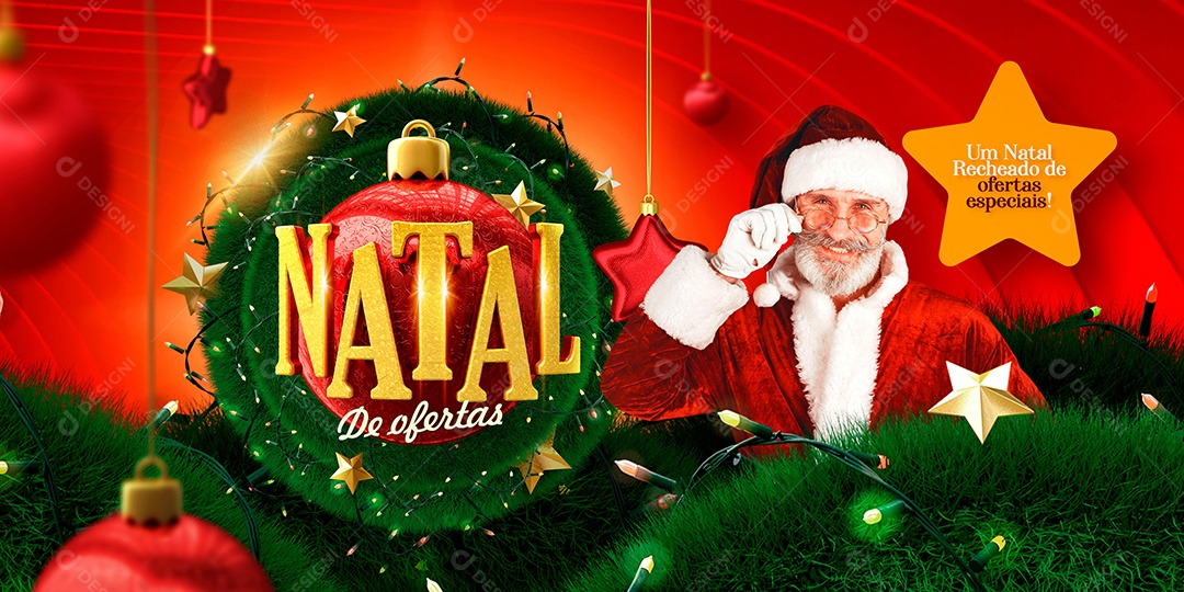 Banner Natal de Ofertas um Natal Recheado de Ofertas Especiais Social Media PSD Editável