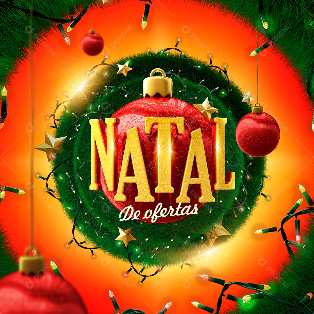 Selo 3D Para Composição Natal de Ofertas PSD