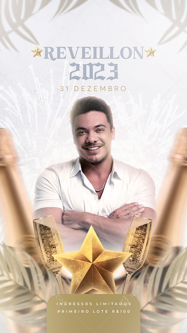 Post Ano Novo 2023 Show Wesley Safadão Stories PSD Social Media PSD Editável