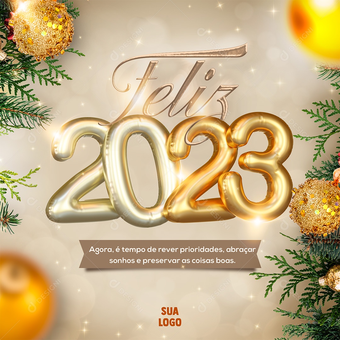 Post Feliz 2023 Ano Novo PSD Social Media PSD Editável