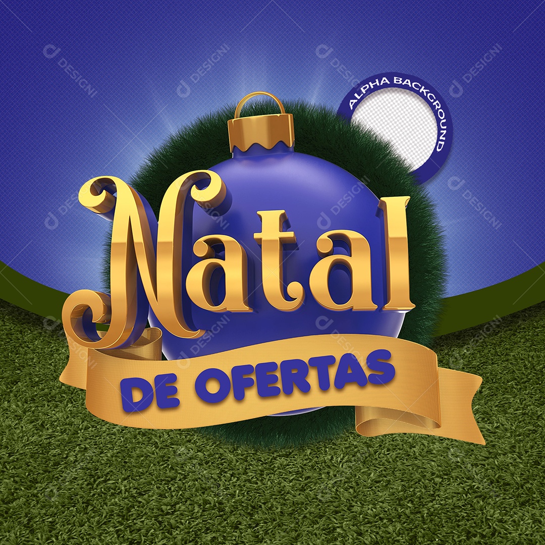 Selo 3D Para Composição Natal de Ofertas PSD