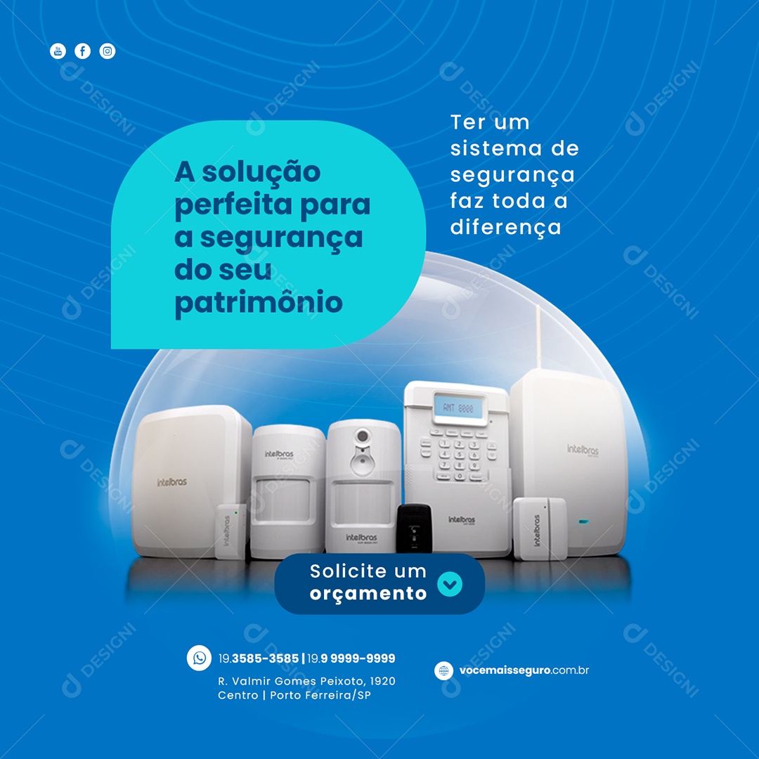 The Perfect Solution for the Security of Your Assets Electronic Security Social Media Editable PSD