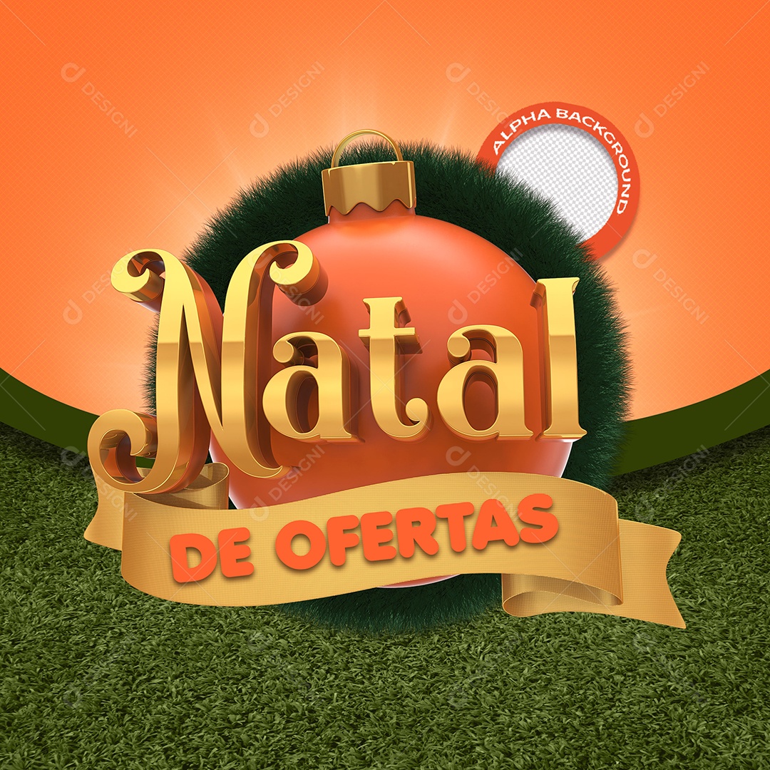 Selo 3D Para Composição Natal de Ofertas PSD