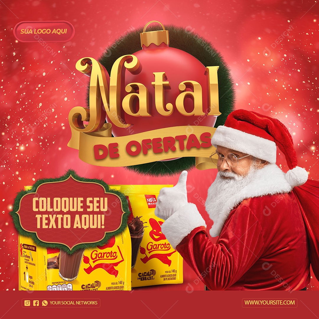 Natal de Ofertas Venha Conferir Social Media PSD Editável