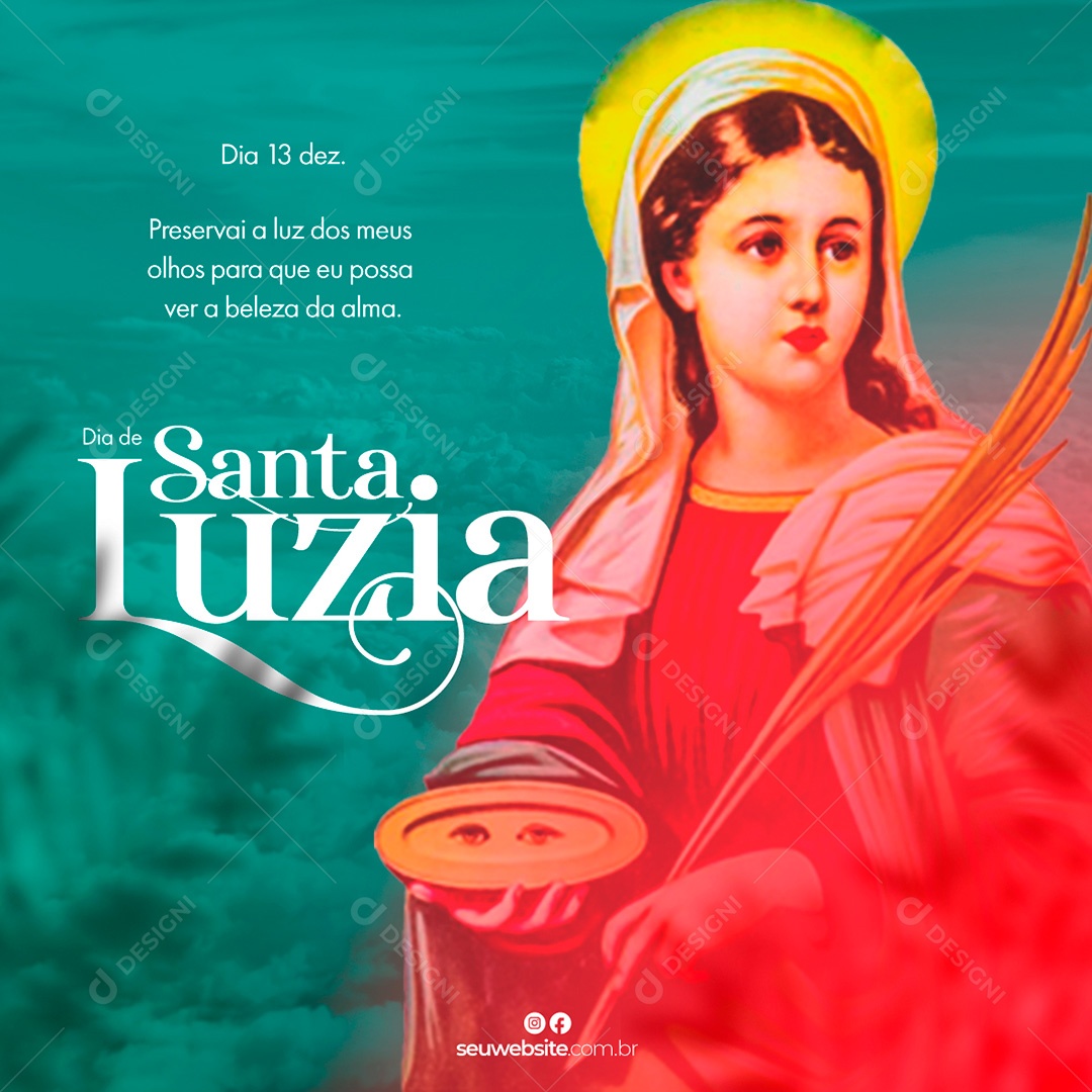 Dia de Santa Luzia Social Media PSD Editável