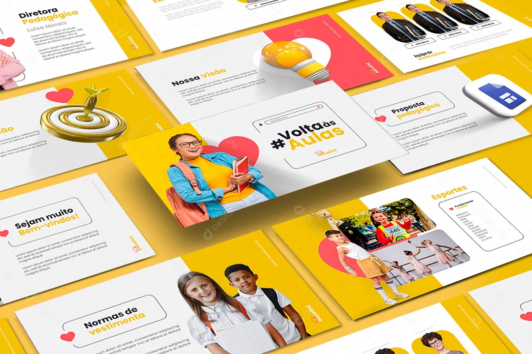 Apresentação Proposta Pedagógica Escolar PSD Editável