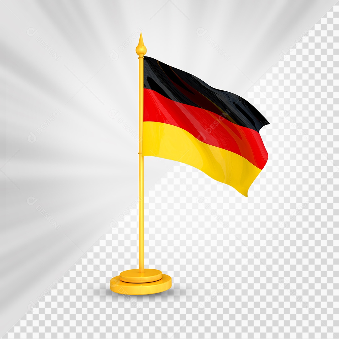 Alemanha Bandeira 3D Elemento Dourado para Composição PSD