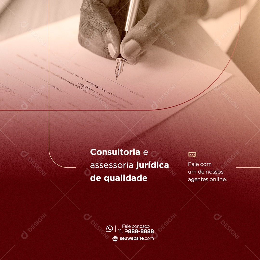 Post Advocacia Consultoria e Assessoria Jurídica Social Media PSD Editável