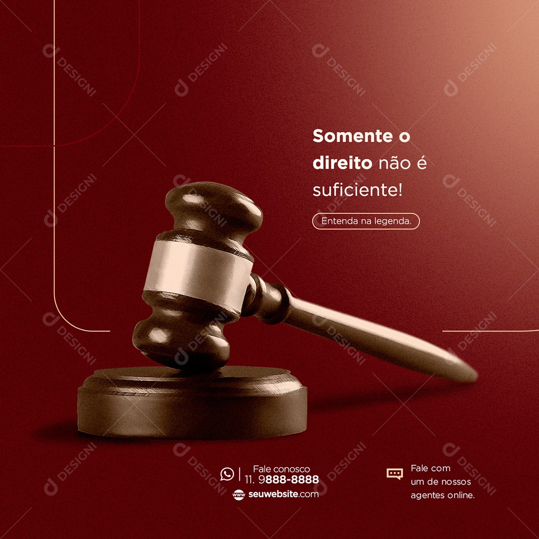 Post Advocacia Somente o Direito Social Media PSD Editável