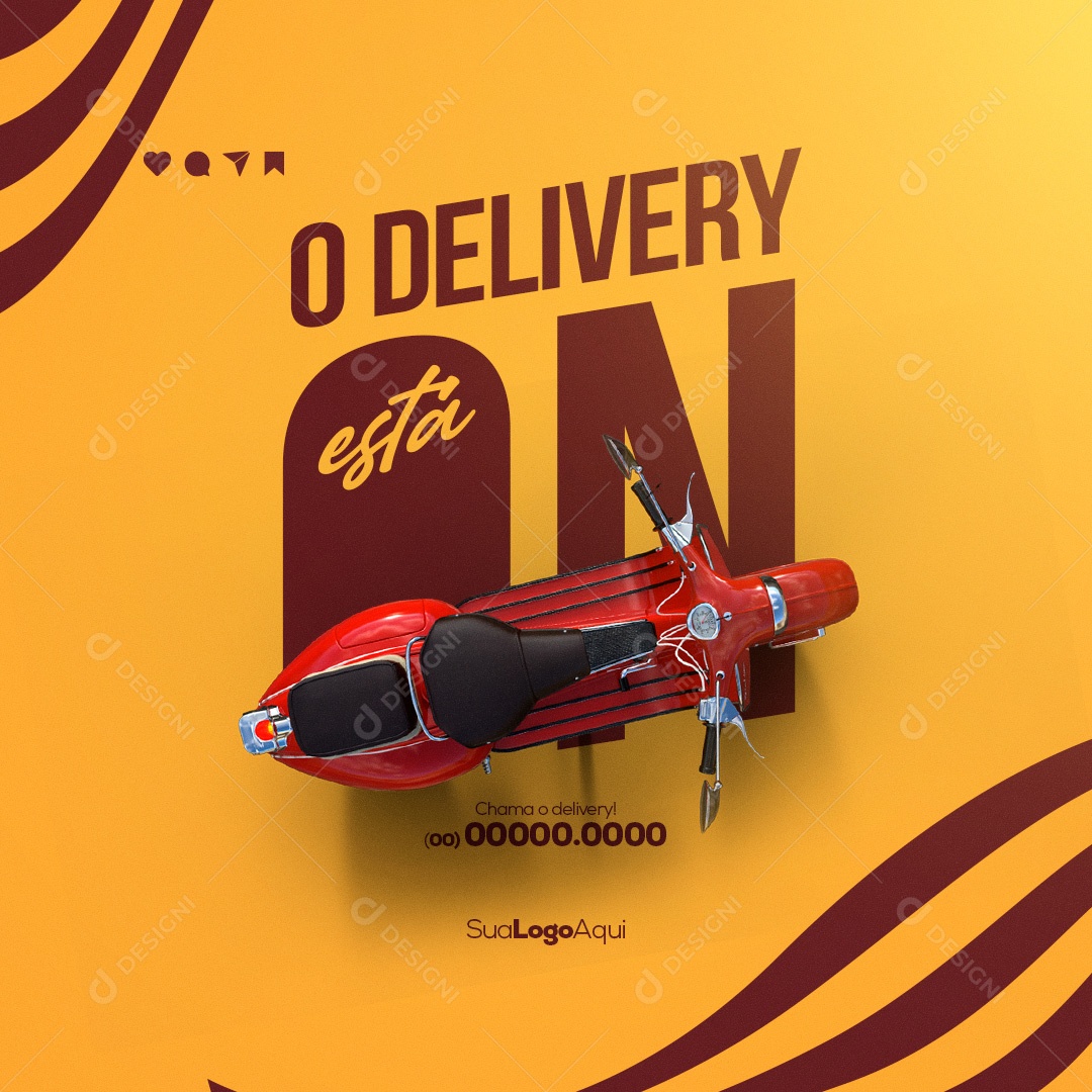 Delivery Pediu Chegou na Hora Social Media PSD Editável