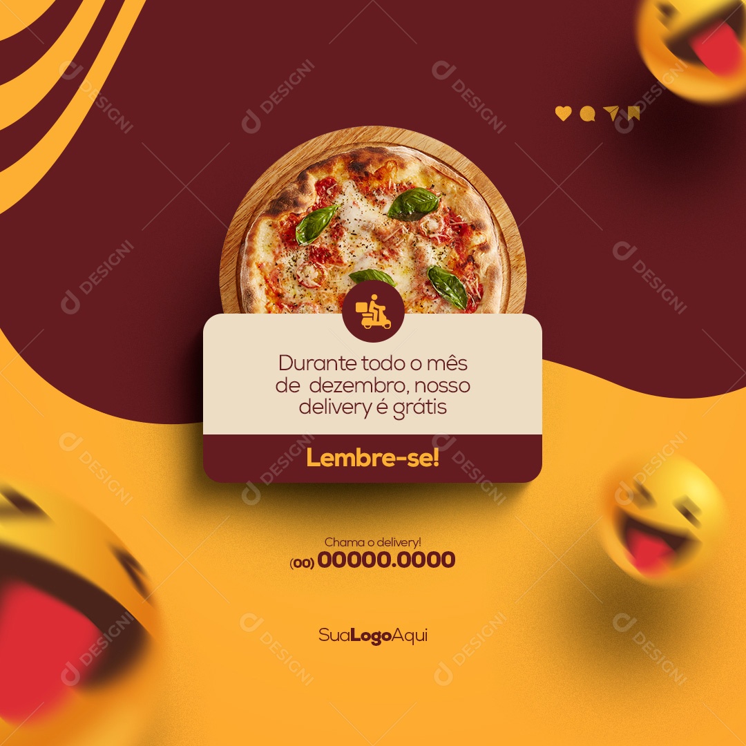 Durante Todo o Mês de Dezembro, Nosso Delivery é Gratis Social Media PSD Editável
