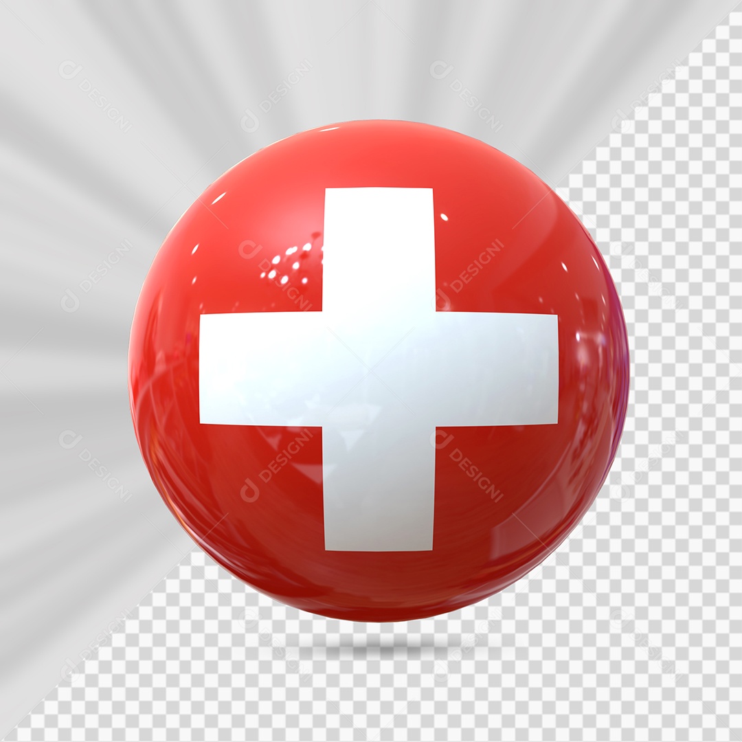 Suíça Elemento 3D para Composição PSD