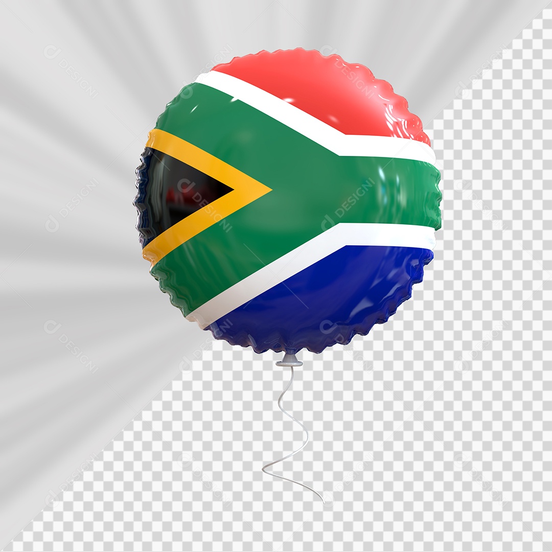 Balão da África do Sul Elemento 3D para Composição PSD
