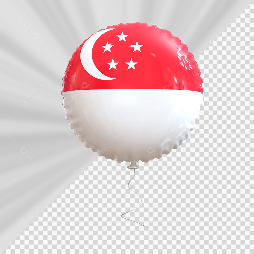 Balão de Singapura Elemento 3D para Composição PSD