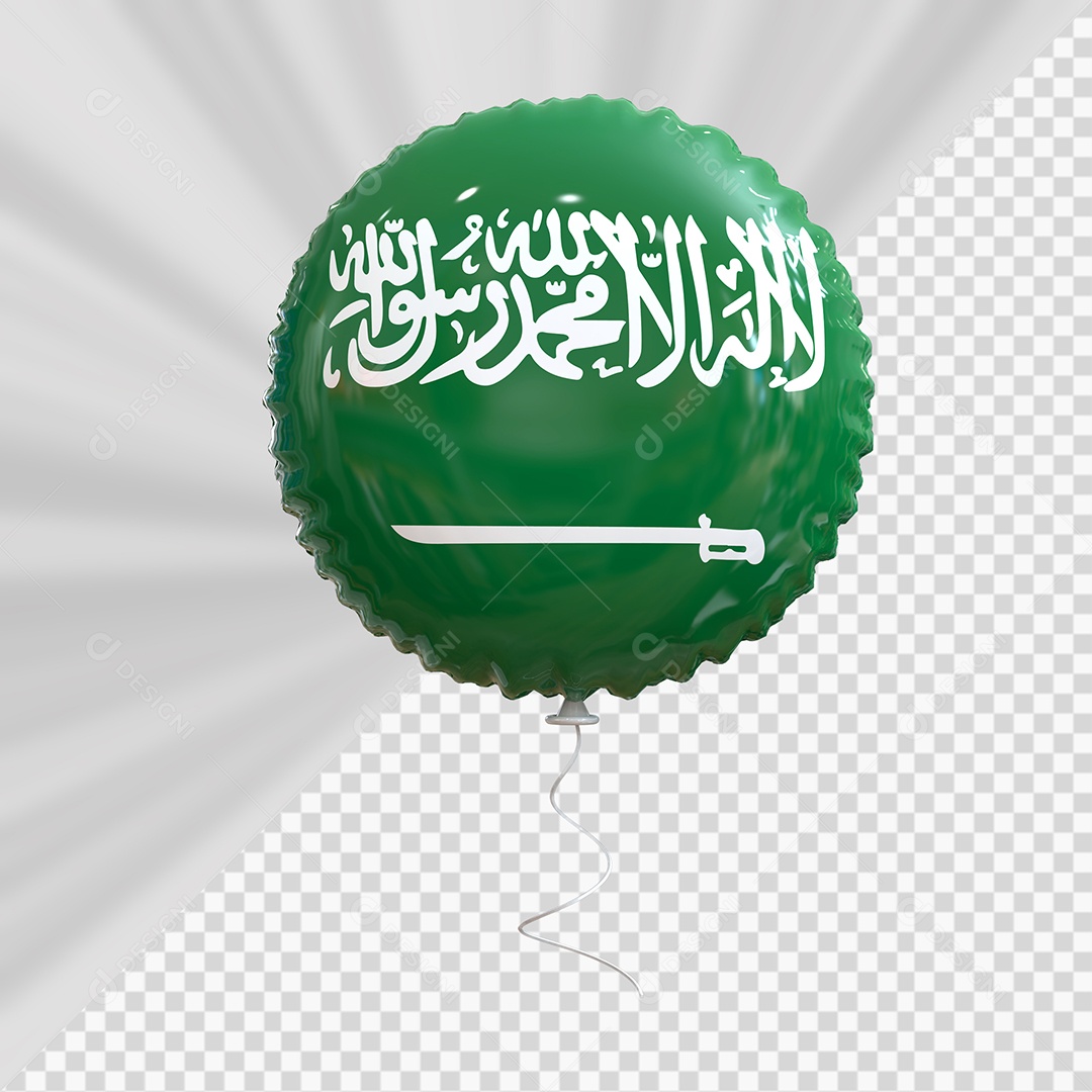 Balão da Arábia Saudita Elemento 3D para Composição PSD