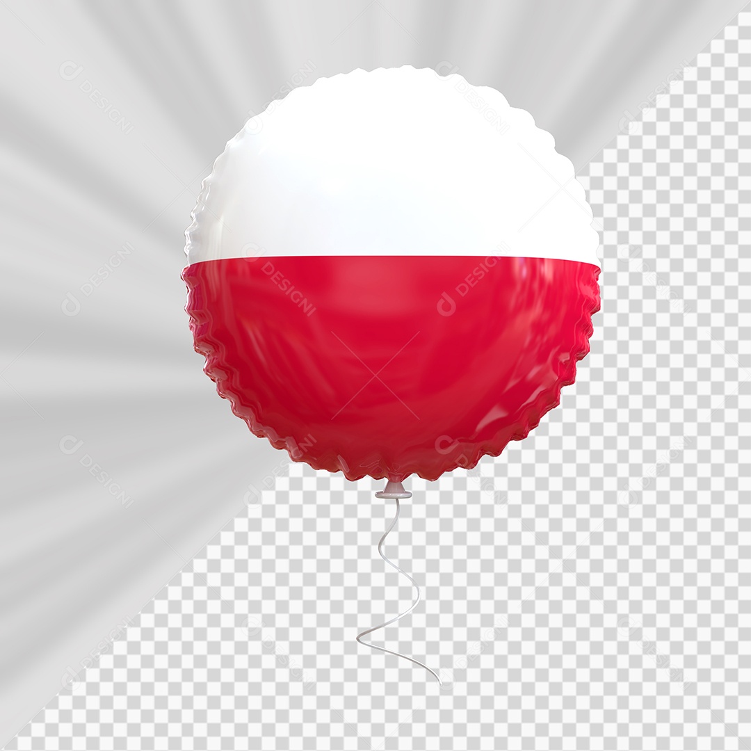 Balão da Polônia Elemento 3D para Composição PSD
