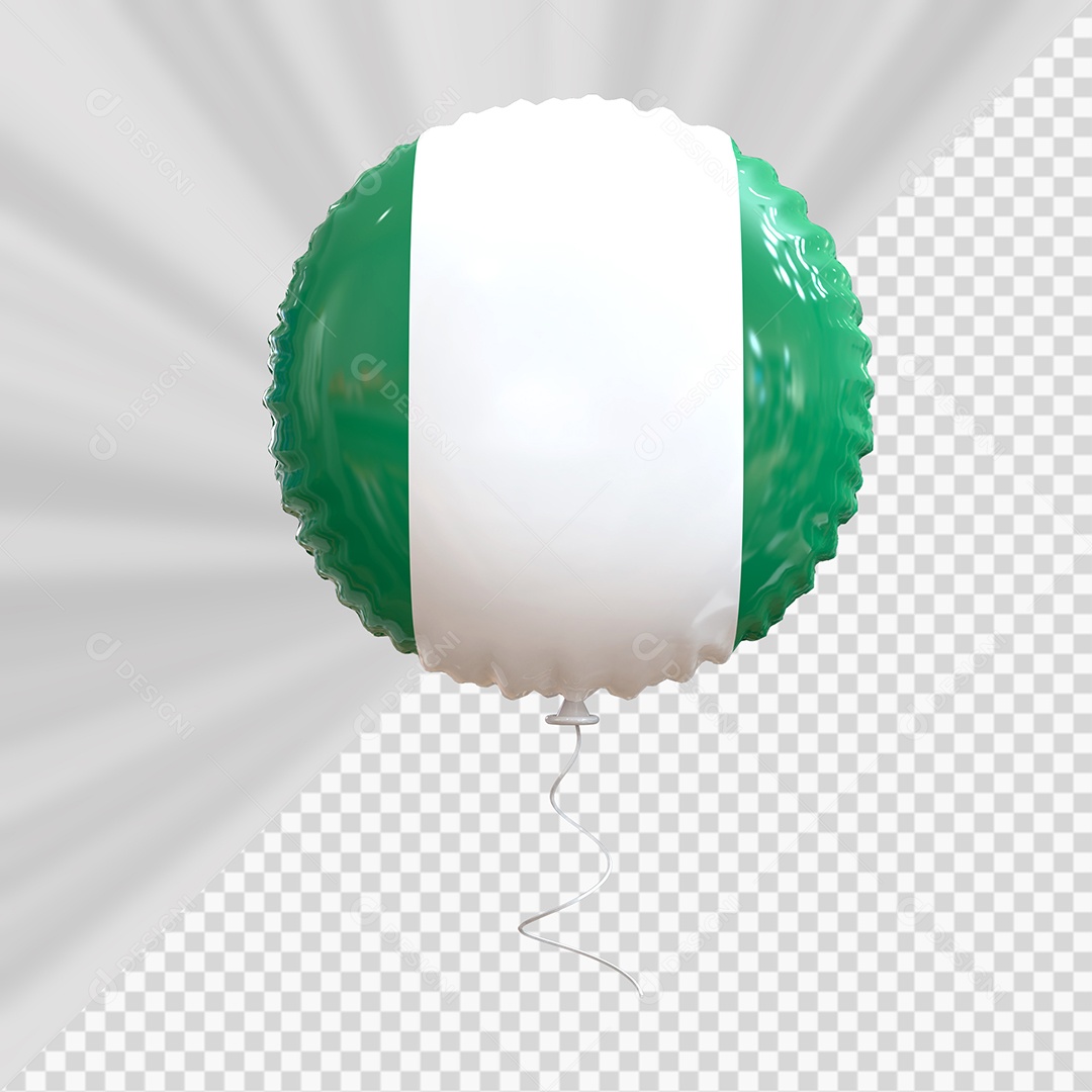 Balão da Nigéria Elemento 3D para Composição PSD