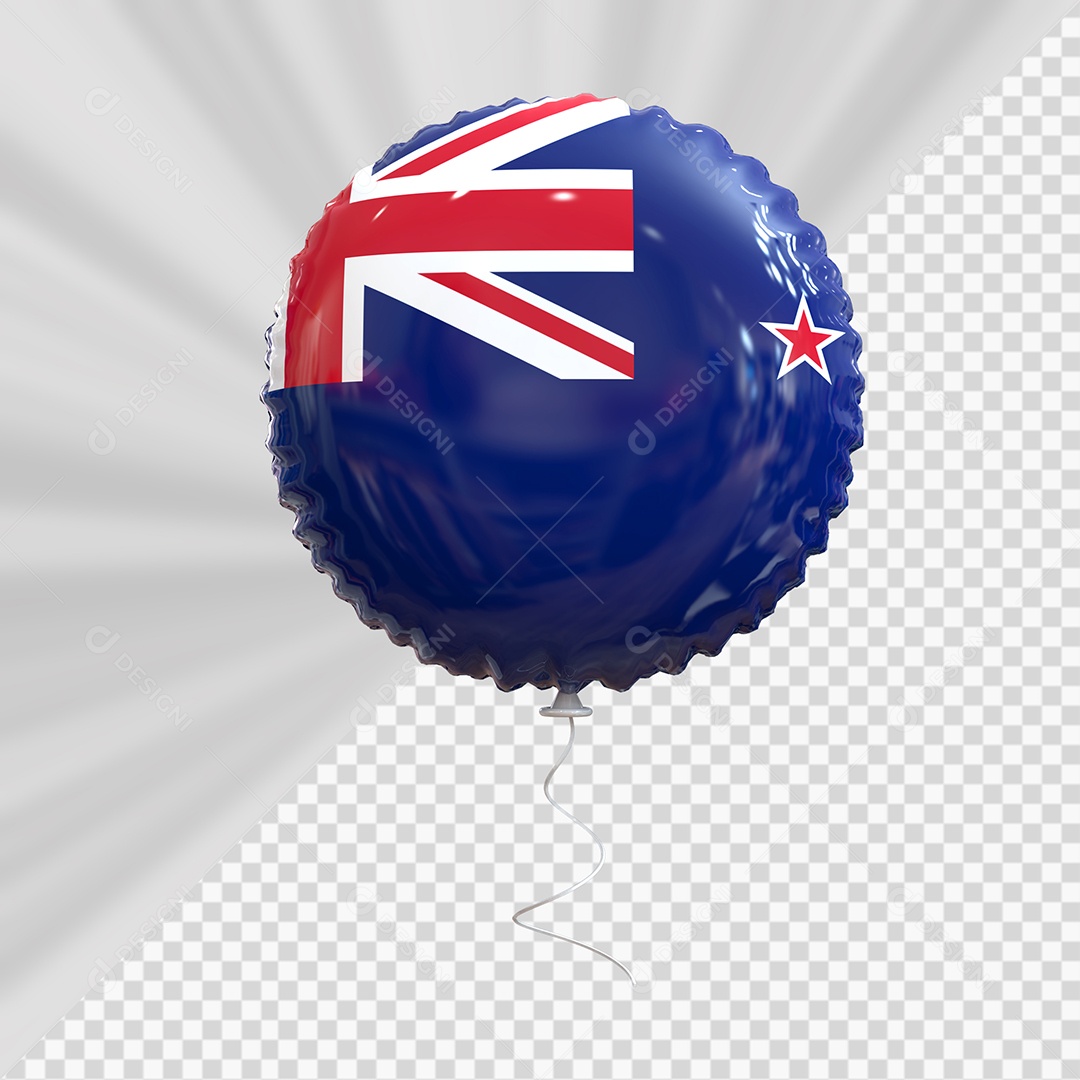 Balão da Nova Zelândia Elemento 3D para Composição PSD