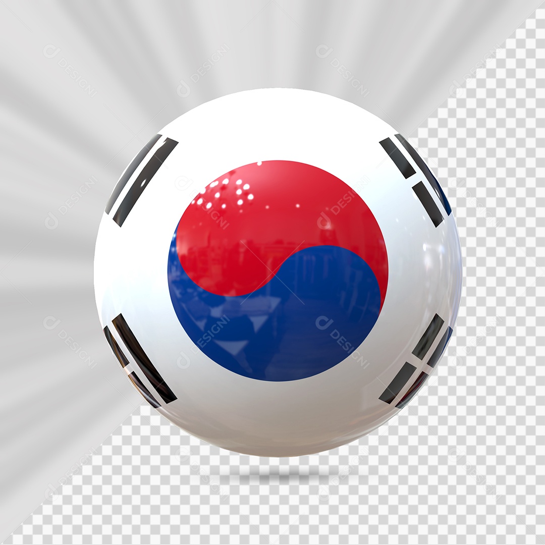 Coreia do Sul Elemento 3D para Composição PSD