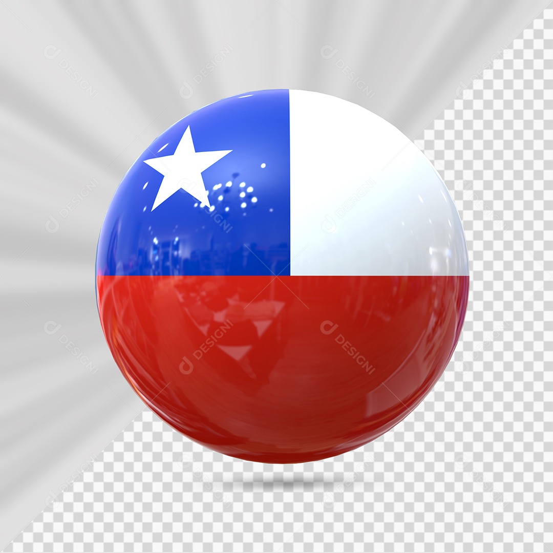 Chile Elemento 3D para Composição PSD