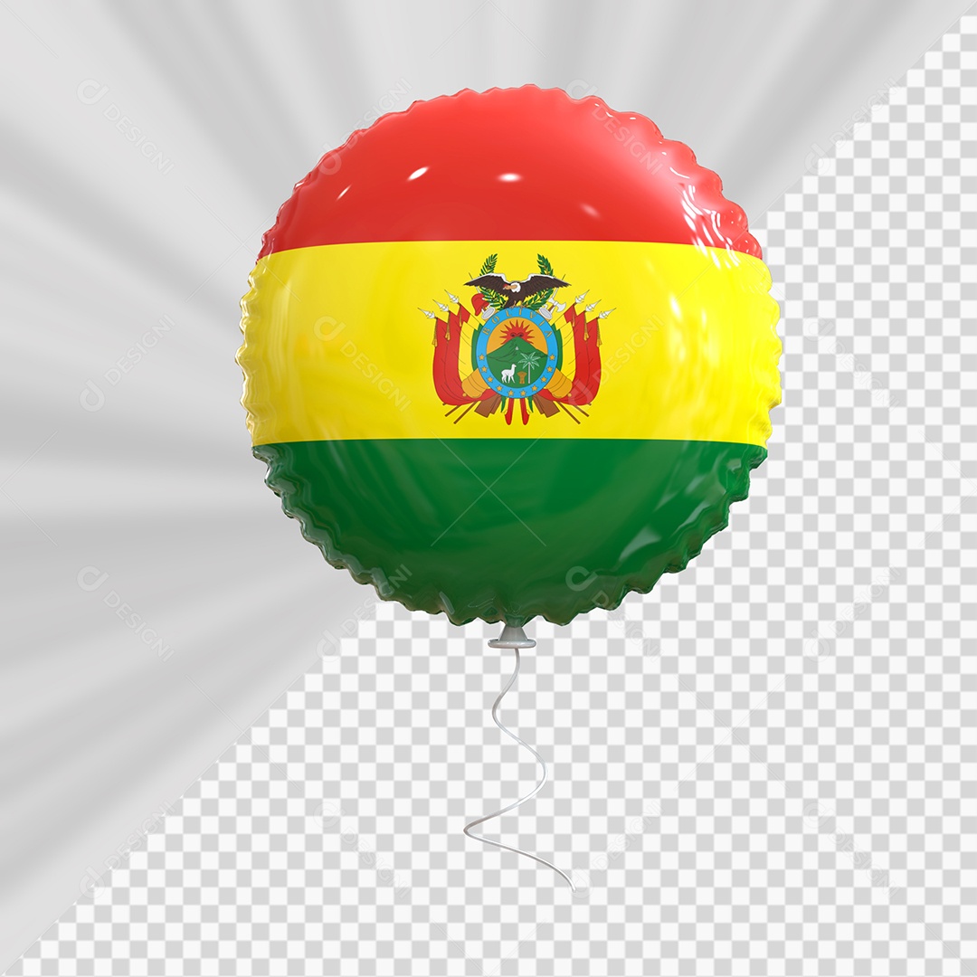 Balão da Bolívia Elemento 3D para Composição PSD