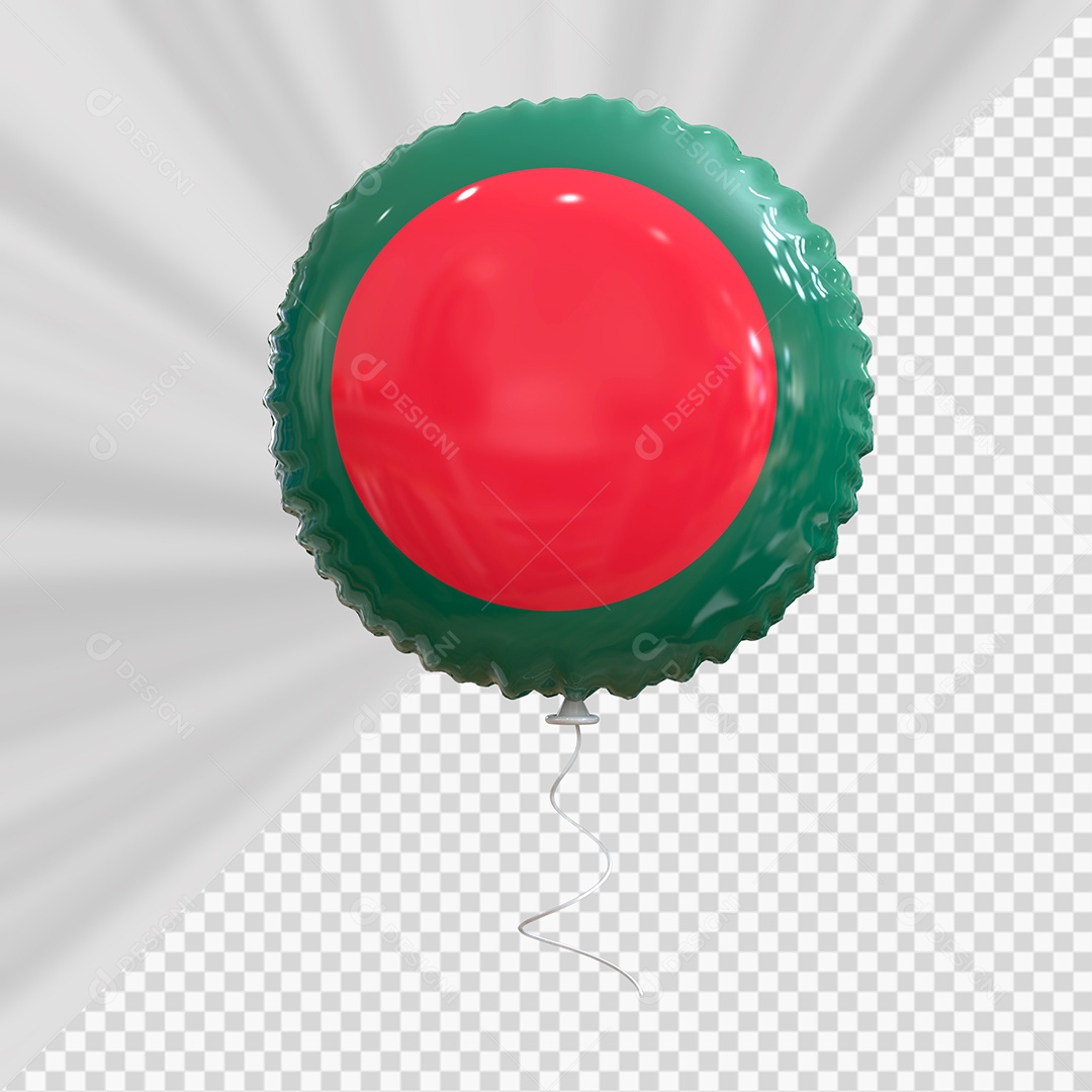 Balão do Bangladesh Elemento 3D para Composição PSD