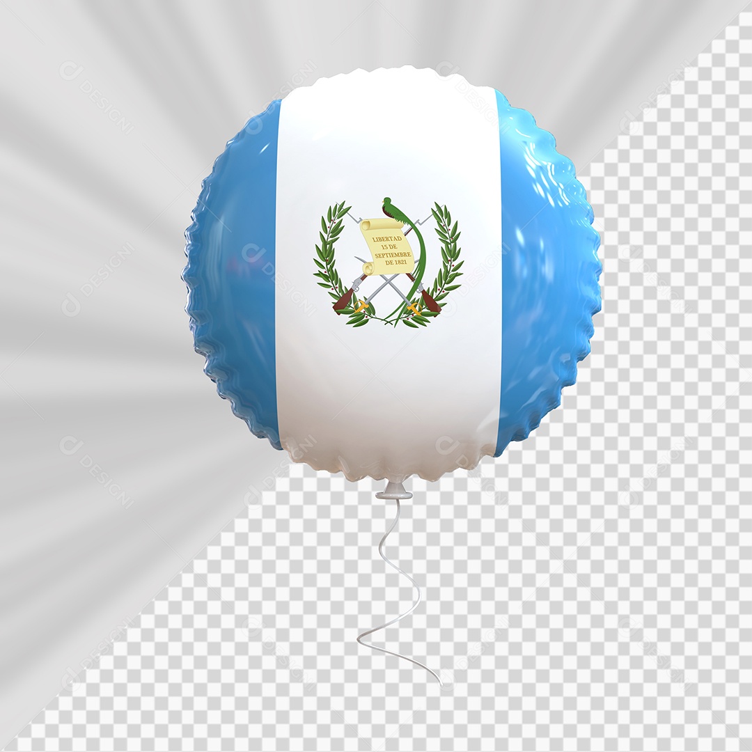 Balão da Guatemala Elemento 3D para Composição PSD