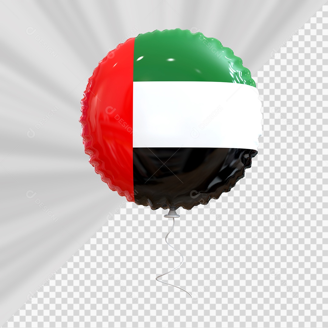 Balão de Emirados Árabes Elemento 3D para Composição PSD